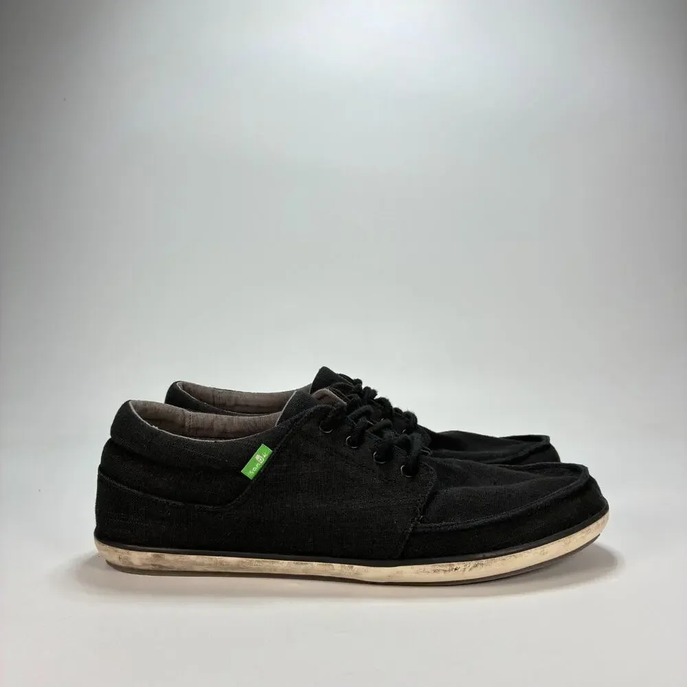 Sanuk TKO Black Canvas Casual Low Top Moc Toe Comfort Shoes 1089815 Mens Size 11